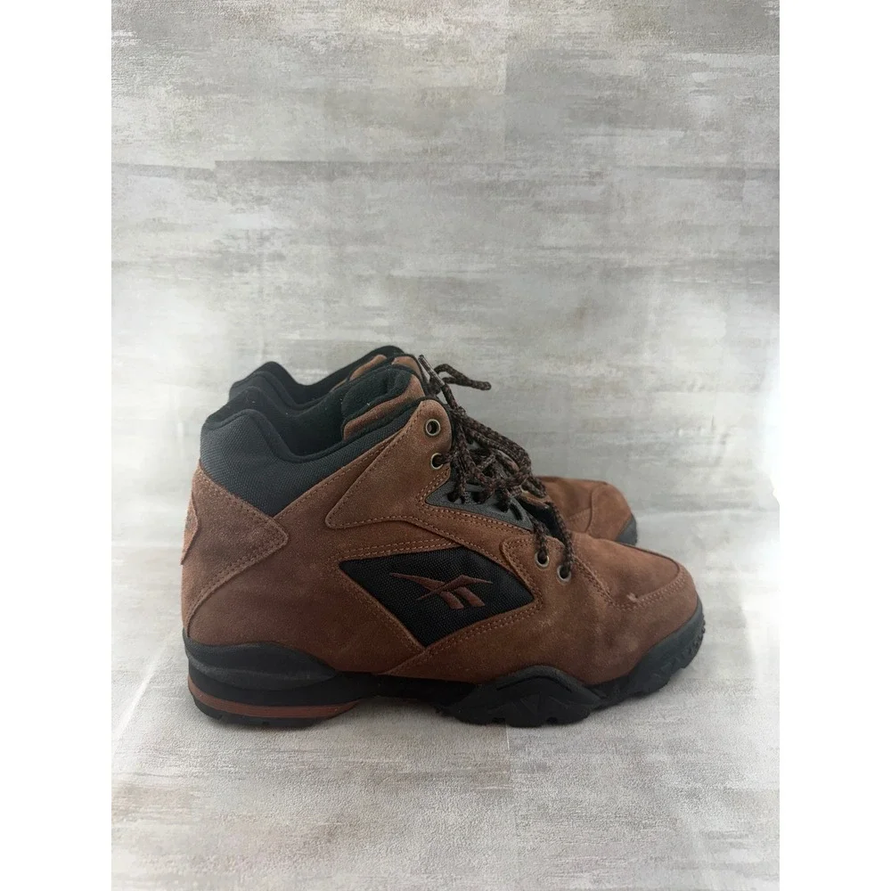 Reebok Men Brown Suede Mid Top Hiking Boots RA 411 KRI Steel Shank Size 8.5